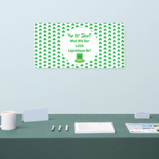 Little Leprechaun Gender onthulling Spandoek (Beurs)