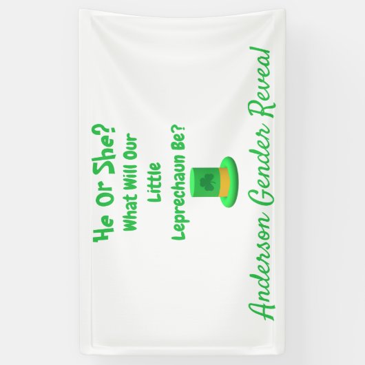 Little Leprechaun Gender onthulling Spandoek (Verticaal)