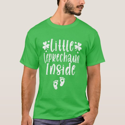 Little Leprechaun Inside Saint Patricks Day Pregna T-shirt (Voorkant)