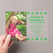 Little Leprechaun Kids Birthday Acryl Uitnodigingen (Insitu (Draagbaar))