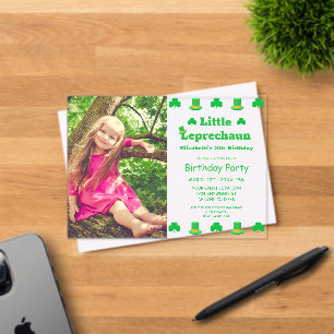 Little Leprechaun Kids Birthday Acryl Uitnodigingen