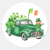 Little Leprechaun Truck Birthday Party Bedankt Ronde Sticker (Voorkant)