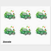 Little Leprechaun Truck Birthday Party Bedankt Ronde Sticker (Vel)