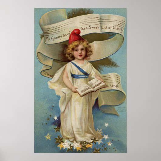 Little Liberty Girl zingt mijn land. Poster (Voorkant)