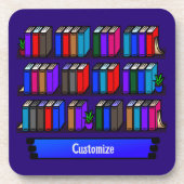 Little Library Book Club Paars Bier Onderzetter (Voorkant)