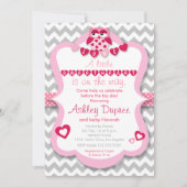 Little Lieverd Owl Girl Baby shower Invitation Kaart (Voorkant)