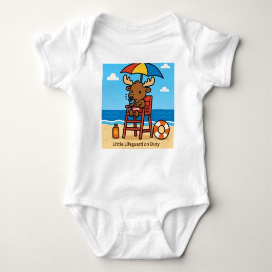 Little Lifeguard on Duty - Kinder 'Beach Safety T- Romper (Voorkant)