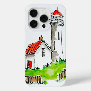 Little Lighthouse Watercolor Hoesje-Mate iPhone Ca 15 Pro Case