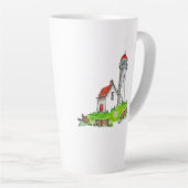 Little Lighthouse Watercolor Latte Mok (Rechterhoek)