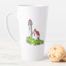 Little Lighthouse Watercolor Latte Mok