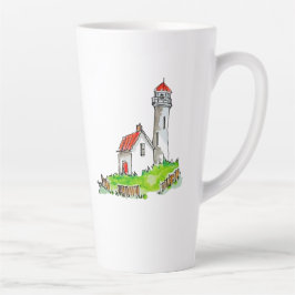 Little Lighthouse Watercolor Latte Mok