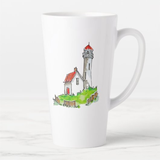 Little Lighthouse Watercolor Latte Mok (Rechts)