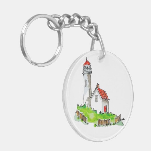Little Lighthouse Watercolor Sleutelhanger (Voorkant Links)