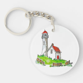 Little Lighthouse Watercolor Sleutelhanger