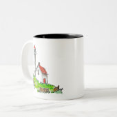 Little Lighthouse Watercolor Tweekleurige Koffiemok (Voorkant links)