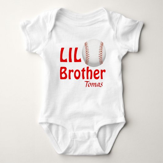 Little Lil Big Brother/Cousin/Sister Baseball Romper (Voorkant)