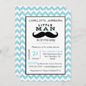 Little Lil' Man Snor Boy Blue Baby shower Kaart (Voorkant / Achterkant)