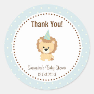Little Lion Baby shower Sticker blauw