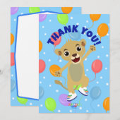 Little Lion bedankkaarten (horizontaal) Bedankkaart (Voorkant / Achterkant)