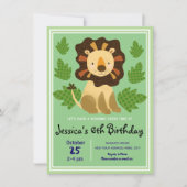 Little Lion Birthday Party Invitations Kaart (Voorkant)