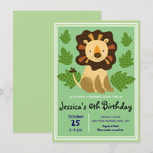 Little Lion Birthday Party Invitations Kaart