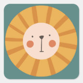Little Lion Birthday Vierkante Sticker (Voorkant)