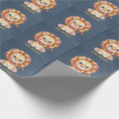 Little Lion Boy Baby shower Cadeaupapier (Hoek)