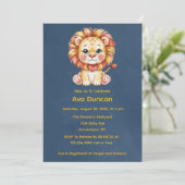 Little Lion Boy Baby shower Kaart (Staand voorkant)
