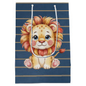 Little Lion Boy Baby shower Medium Cadeauzakje (Achterkant)