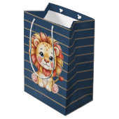 Little Lion Boy Baby shower Medium Cadeauzakje (Achterkant Gekanteld)