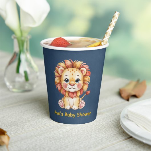 Little Lion Boy Baby shower Papieren Bekers (Insitu)