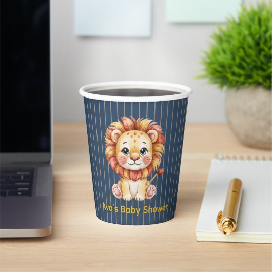 Little Lion Boy Baby shower Papieren Bekers (Insitu)
