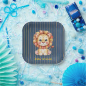 Little Lion Boy Baby shower Papieren Bordje (Feest)