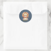 Little Lion Boy Baby shower Ronde Sticker (Tas)