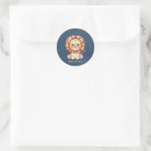 Little Lion Boy Baby shower Ronde Sticker (Tas)