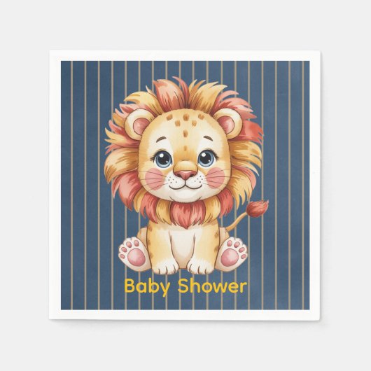 Little Lion Boy Baby shower Servet (Voorkant)