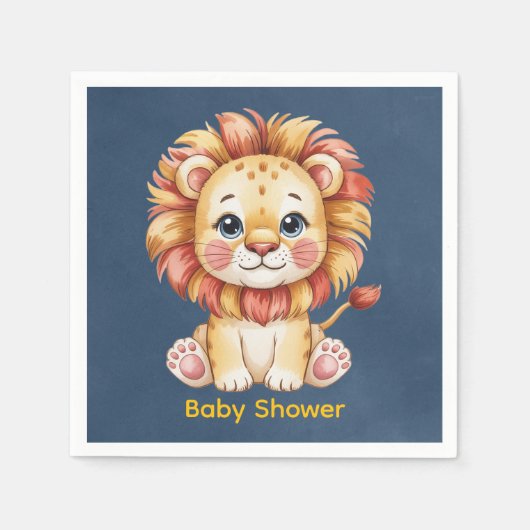 Little Lion Boy Baby shower Servet (Voorkant)