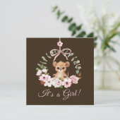 Little Lion Cub Baby shower Invitation Kaart (Staand voorkant)