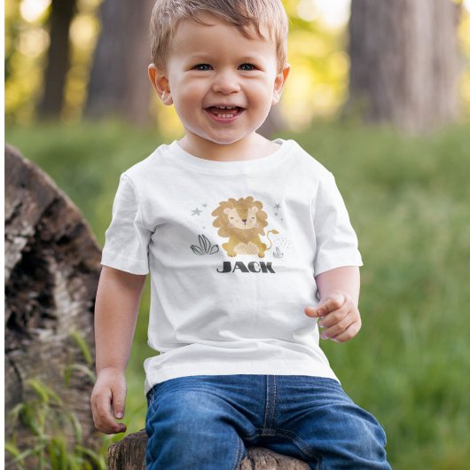 Little Lion Gepersonaliseerd Baby T-shirt 0-24 maa