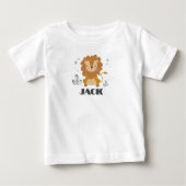 Little Lion Gepersonaliseerd Baby T-shirt 0-24 maa (Voorkant)
