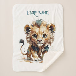 Little Lion gepersonaliseerd Sherpa Deken