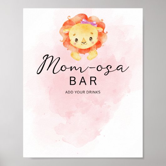 Little Lion is een Girl Waterverf Mam-osa Bar Poster (Voorkant)