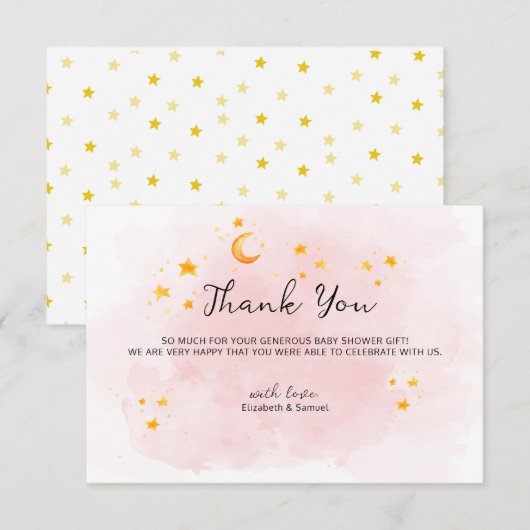 Little Lion its a Girl Waterverf Bedankt (Voorkant / Achterkant)