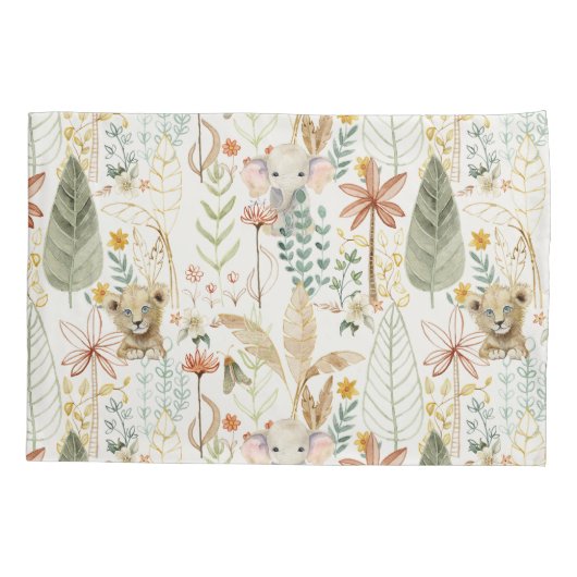 Little Lion King Safari Oerwoud Boy Baby Nursery Kussensloop (Achterkant-Links)