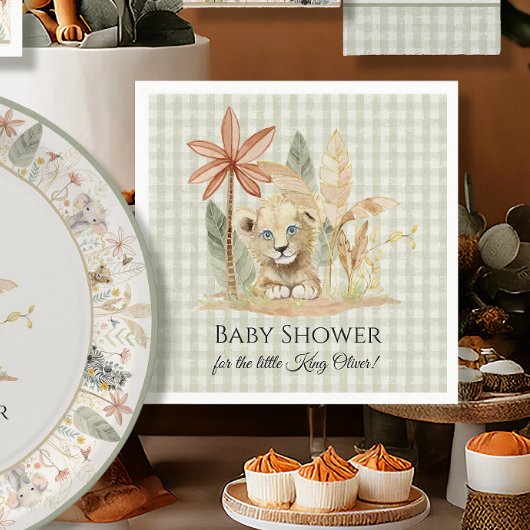 Little Lion King Zebra Giraffe Safari Baby shower Servet
