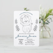 Little Lion Prince Boy Baby shower Rustic Kaart (Staand voorkant)