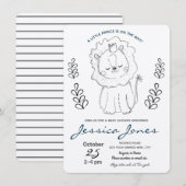 Little Lion Prince Boy Baby shower Rustic Kaart (Voorkant / Achterkant)