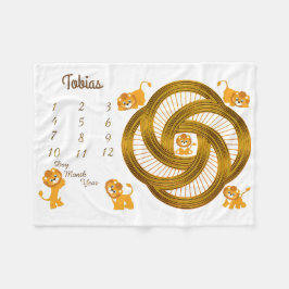 Little Lions Baby Milestone Deken Maat 40 x 30