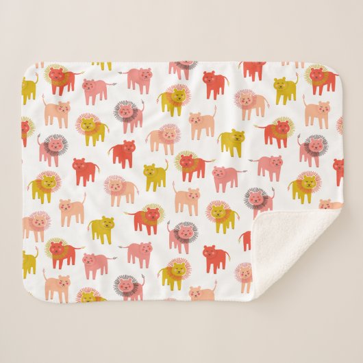 Little Lions Sherpa Baby Deken in Warme Woestijn (Voorkant (horizontaal))