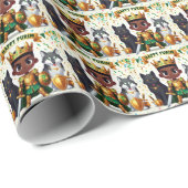 Little Lites Green Purim Wrapping Paper Cadeaupapier (Rol Hoek)